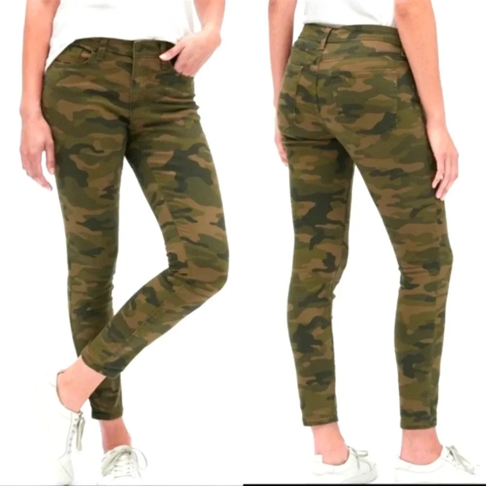 Gap Women’s Legging Skimmer Jeans Camouflage Green Ankle Stretch sz 30